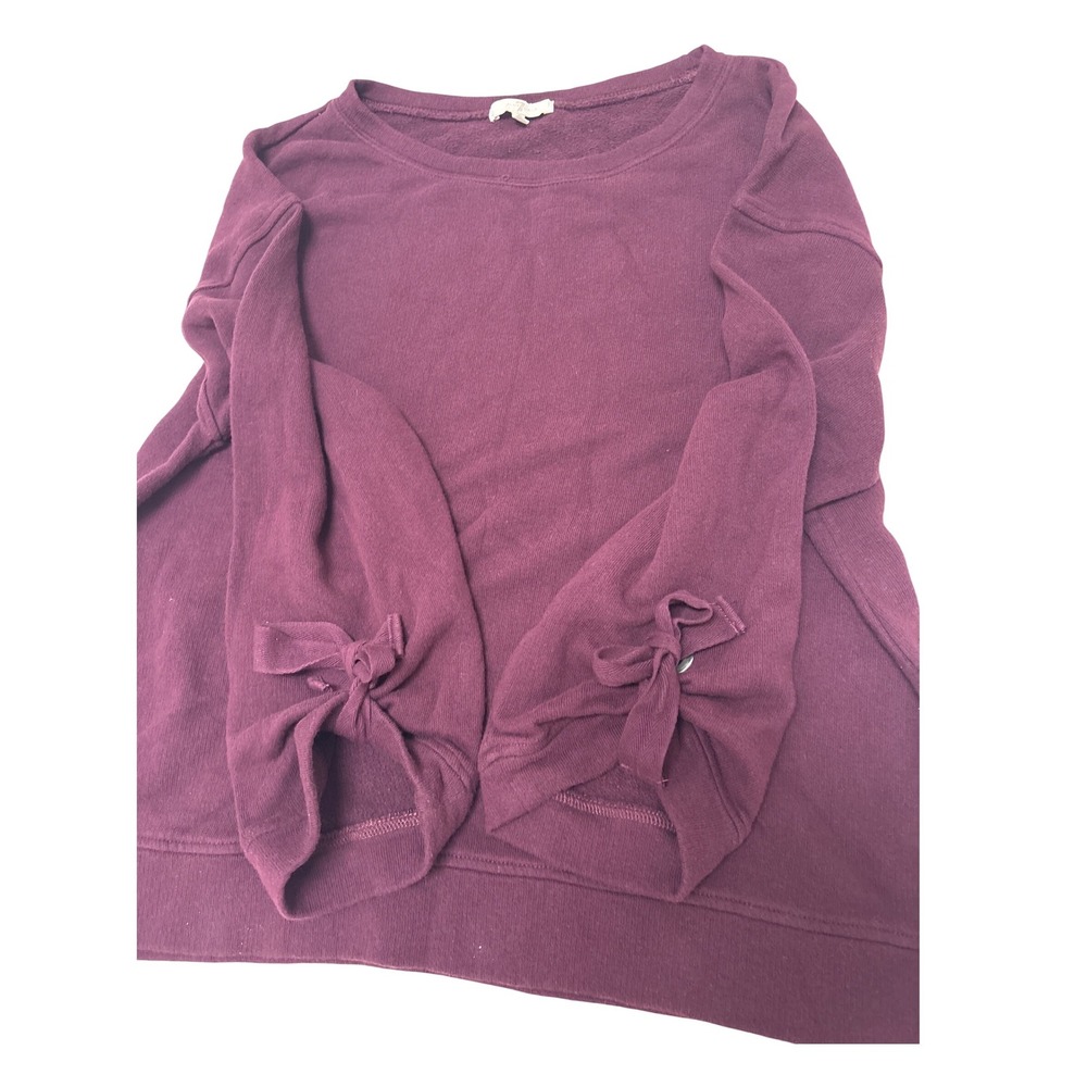 7 For All Mankind Bow Cuff Sweatshirt Plum XL ST118677U